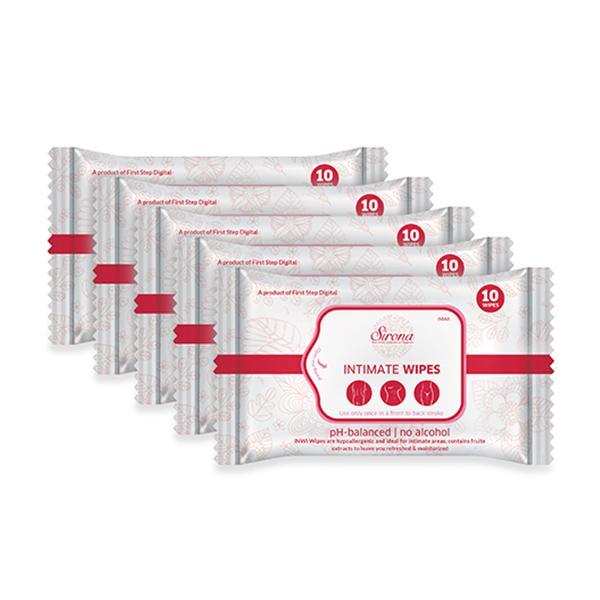 Netmeds | Sirona Intimate Wet Wipes (Pack of 5 x 10's)