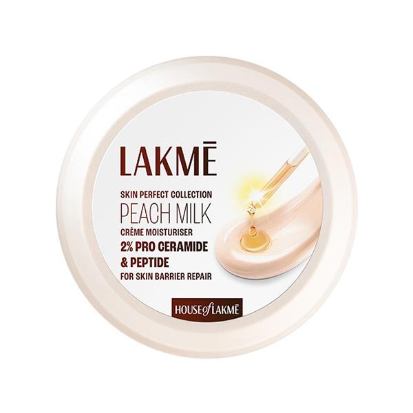 Netmeds | Lakme Peach Creme Moisturiser, Ceramide & Peptide, Skin Barrier Repair & Hydrated Glow 200 gm