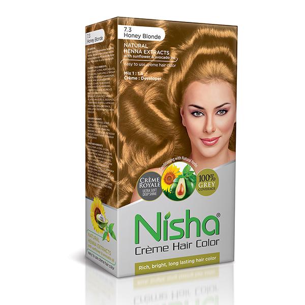 Netmeds | Nisha Creme Hair Color - 7.3 Honey Blonde 60 gm