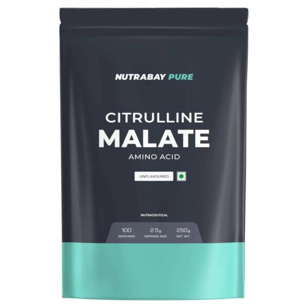 Netmeds | Nutrabay Pure Citrulline Malate Amino Acid Powder - Unflavoured 250 gm
