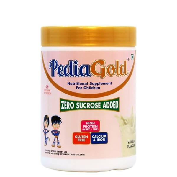 Netmeds | PediaGold Zero Added Sucrose Complete Nutrition Powder for Children - Vanilla Flavour 400 g