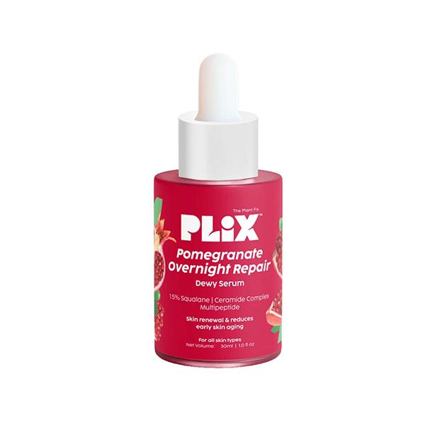 Netmeds | PLIX Pomegranate Overnight Repair Dewy Serum for Ageless Younger Skin, Reduce Fine & Wrinkles, Collagen Boosting, Hydrating Serum for Women & Men, Anti-ageing 30 ml