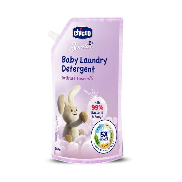 Netmeds | Chicco Sensitive 0M + Baby Laundry Detergent Delicate Flowers 500 ml