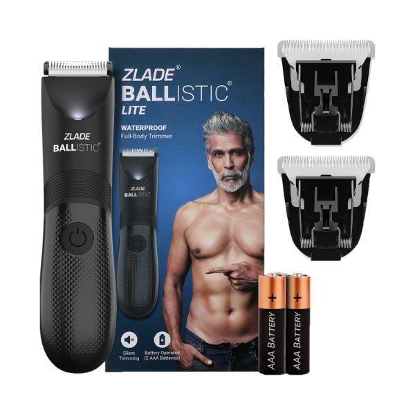 Netmeds | Ballistic By Zlade Lite Manscaping Full-Body Trimmer With Extra Heads For Men, 1 Trimmer + 2 Heads 375 gm
