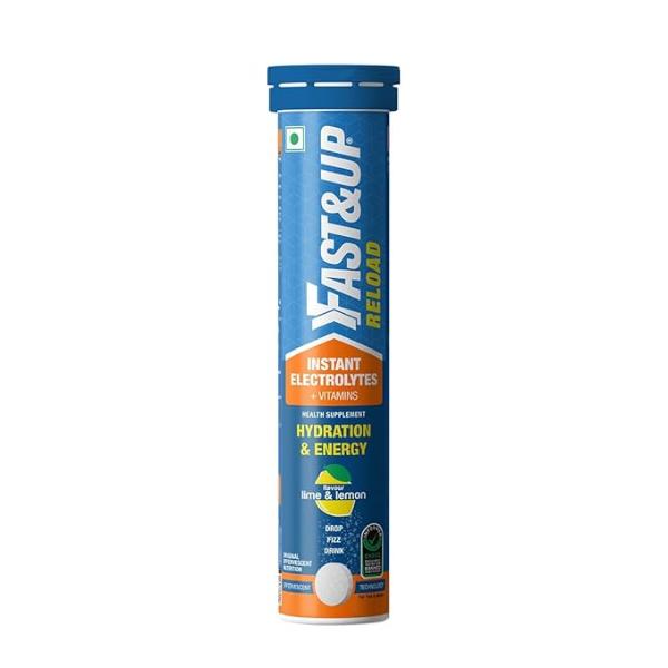 Netmeds | Fast&Up Reload Hydration & Energy Effervescent Tablet - Lime & Lemon Flavour 20's