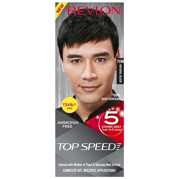 Netmeds | Revlon Top Speed Hair Color Man - 70M Natural Black (20gm+20gm+15ml) 3's