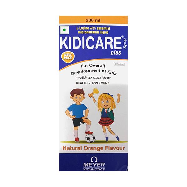 Netmeds | KIDICARE PLUS NATURAL ORANGE FLAVOUR GLUTEN FREE Syrup 200ml
