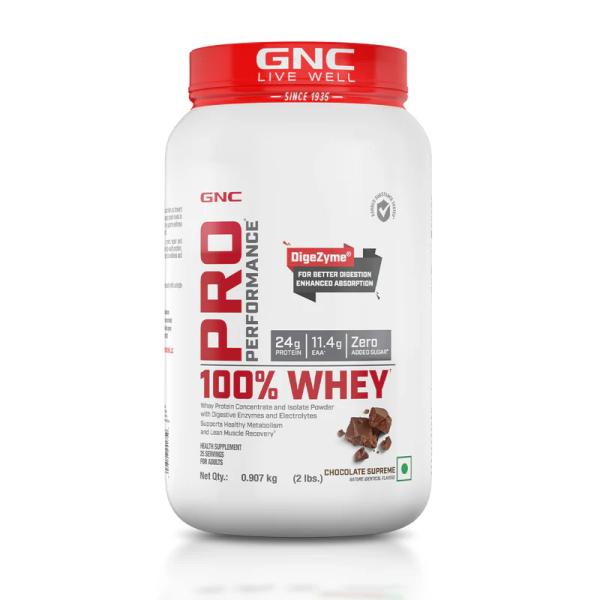 Netmeds | GNC Pro Performance 100% Whey Protein Powder - Chocolate Supreme 0.9 kg
