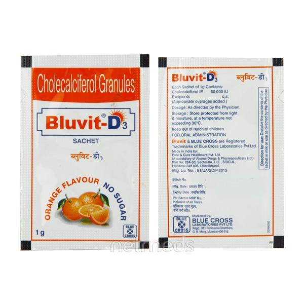 Netmeds | Bluvit D3 Orange Flavour No Sugar Granules 1gm