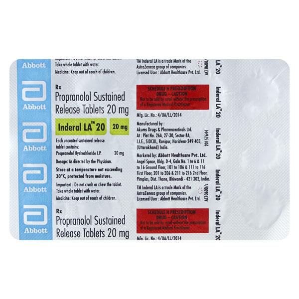 Netmeds | Inderal LA 20mg Tablet 15'S