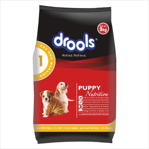 Netmeds | Drools Chicken & Egg Puppy Dog Food 3 kg (With Free Drools Biscuit 400 gm)