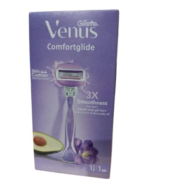Netmeds | Gillette Venus Comfortglide 3X Smoothness Inbuilt Soap Gel Bars Razor - Avocado Oil 1's