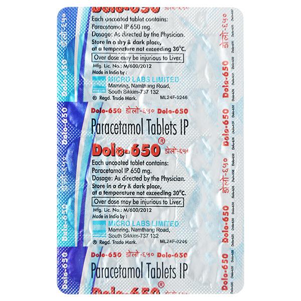 Netmeds | Dolo 650 Tablet 15's