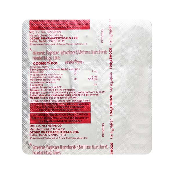 Netmeds | Ozomet Pg1 Tablet 15'S