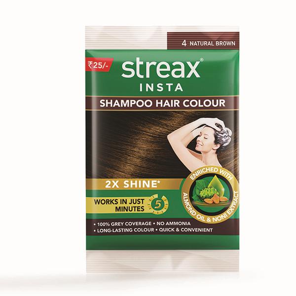 Netmeds | Streax Insta Shampoo Hair Colour - Natural Brown 1's