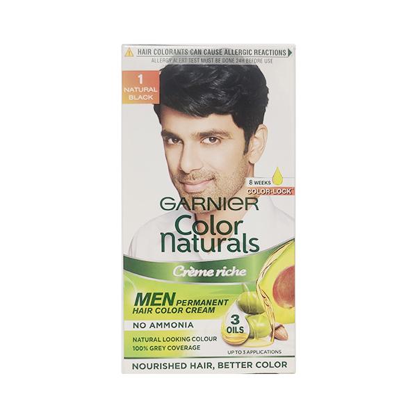 Netmeds | Garnier Color Naturals Creme Riche for Men - 1 Natural Black 60 gm