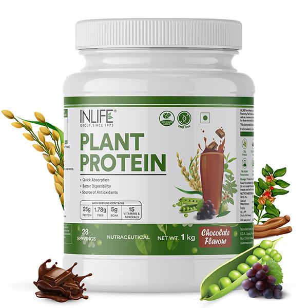 Netmeds | INLIFE Plant Protein Powder - Chocolate Flavour 1 kg