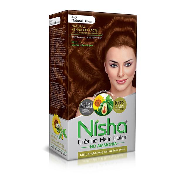 Netmeds | Nisha Creme Hair Color - 4.0 Natural Brown 60 gm