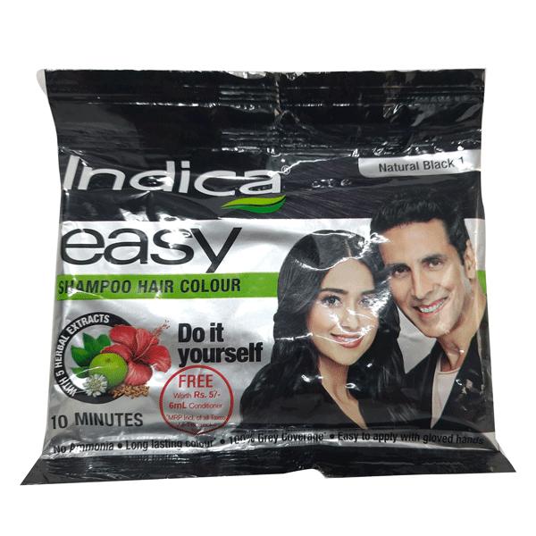 Netmeds | Indica Easy 10 Minutes Shampoo Based Hair Colour - 1 Natural Black 25 ml