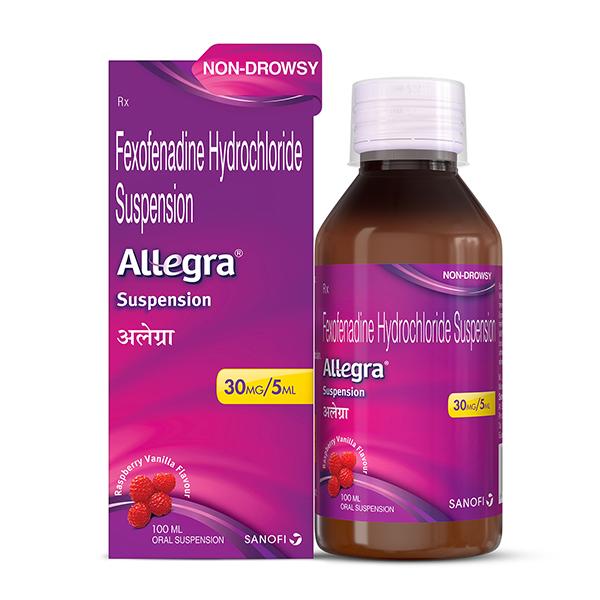Netmeds | Allegra Raspberry Vanilla Flavour Suspension 100ml