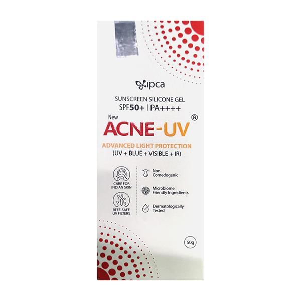 Netmeds | ACNE UV NEW SPF 50 + PA ++++ ADVANCED LIGHT PROTECTION UV+BLUE+VISIBLE+IR SUNSCREEN SILICONE Gel 50g