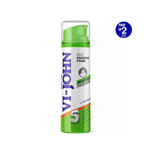 Netmeds | Vi-John Shaving Foam - Menthol - Pack of 2 x 200 ml