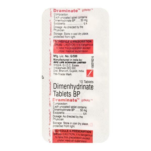 Netmeds | Draminate 50mg Tablet 10'S