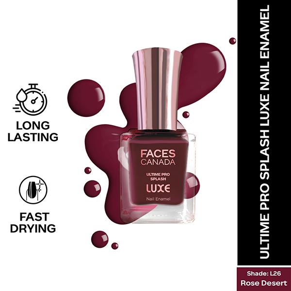 Netmeds | Faces Canada Ultime Pro Splash Luxe Nail Enamel - Rose Desert (L26) 12 ml