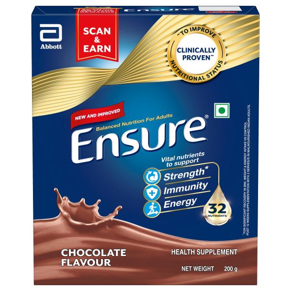 Netmeds | Ensure Nutritional Powder - Chocolate Flavour 200 gm (Refill Pack)