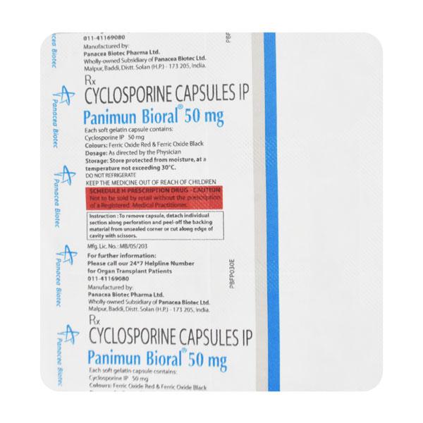 Netmeds | Panimun Bioral 50mg Capsule 6'S