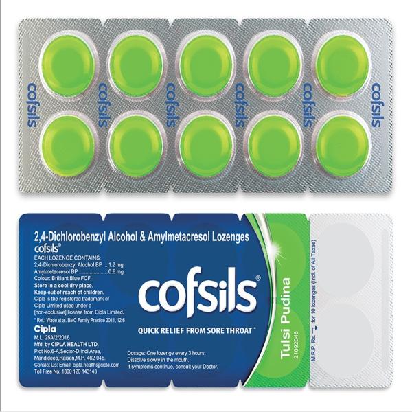 Netmeds | Cofsils Lozenges - Tulsi Pudina 10's