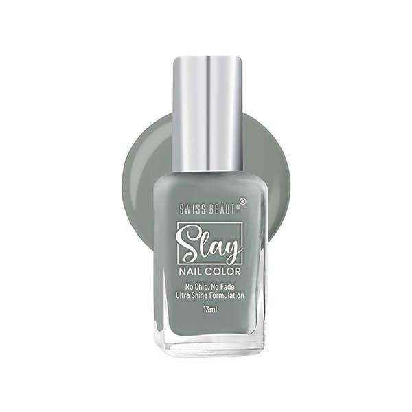 Netmeds | Swiss Beauty Slay Nail Color, Shade - Grey Stone 13 ml
