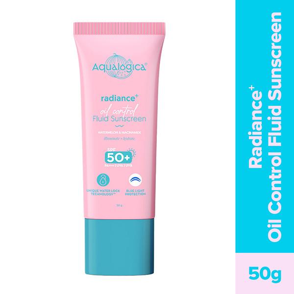 Netmeds | Aqualogica Radiance+ Oil Control Fluid Sunscreen for Oily Skin 50 gm