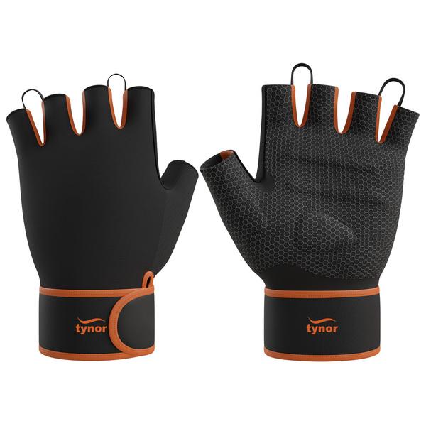 Netmeds | Tynor Sport Grip Gym Gloves with Support - Black & Orange (S) 1's
