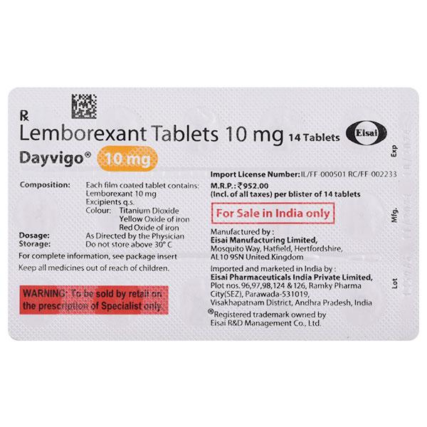 Netmeds | DAYVIGO 10mg Tablet 10's