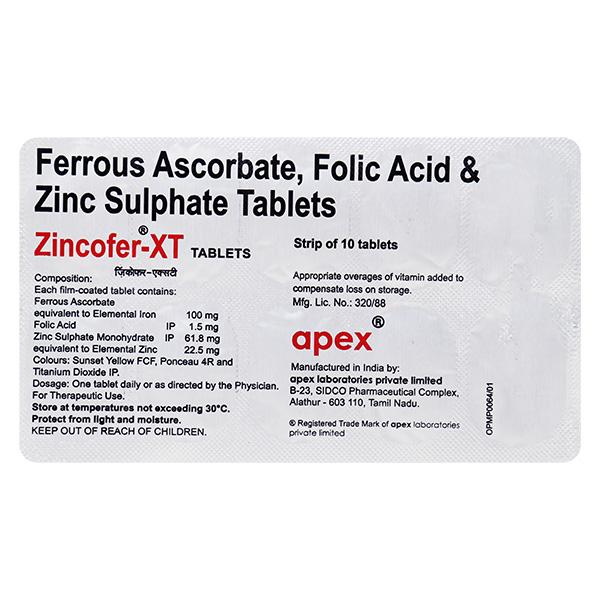 Netmeds | Zincofer XT Tablet 10'S