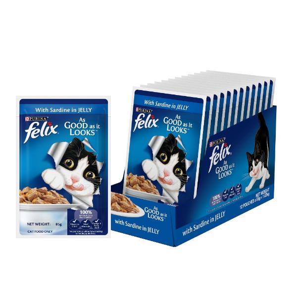Netmeds | Nestle Purina Felix Adult With Sardine Cat Food Pouch 85 g