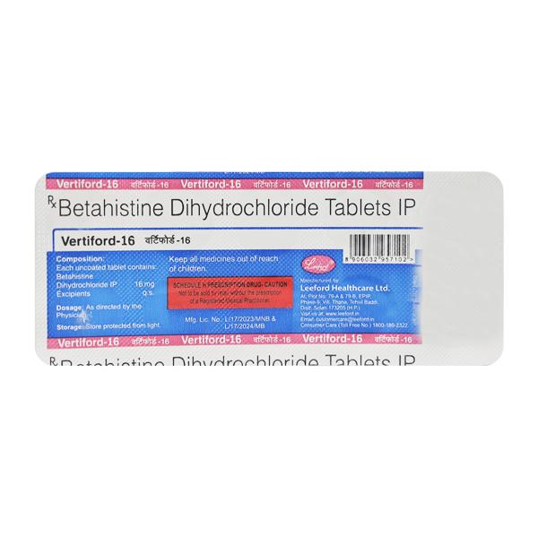 Netmeds | VERTIFORD 16mg Tablet 10's