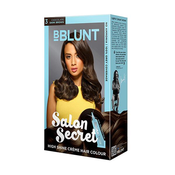 Netmeds | BBlunt Salon Secret High Shine creme Hair Colour Chocolate Dark Brown (50gm+50ml+8ml) 1's