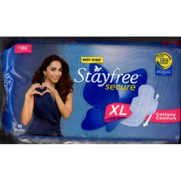 Netmeds | Stayfree Secure Cottony Comfort Pads (XL) 18's