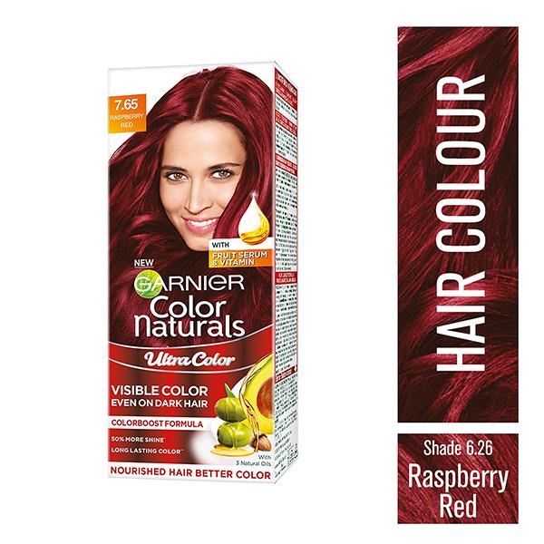 Netmeds | Garnier Color Naturals Ultra Color 7.65 Raspberry Red with 3 Oils + Fruit Serum 55ml+ 50gm 1's