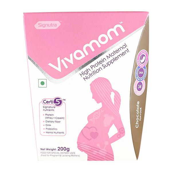 Netmeds | Vivamom High Protein Maternal Nutrition Supplement Powder Refill - Chocolate Flavour 200 g