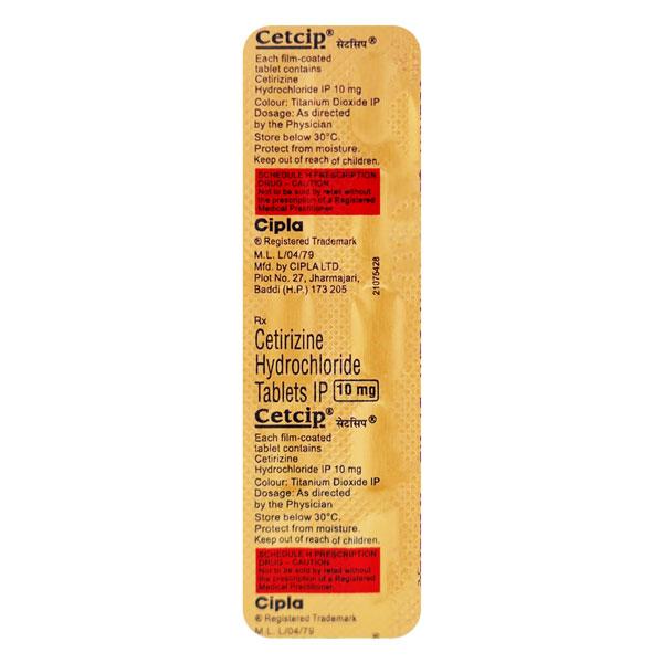 Netmeds | Cetcip 10mg Tablet 10'S