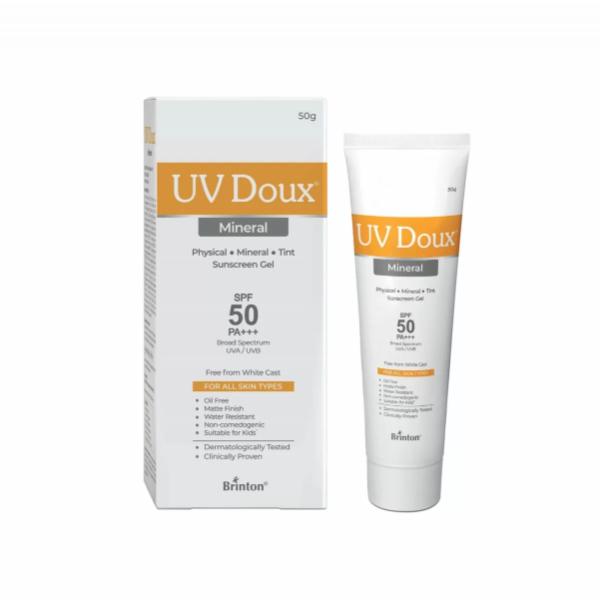 Netmeds | UV Doux Mineral SPF 50 PA+++ Sunscreen Gel 30 g