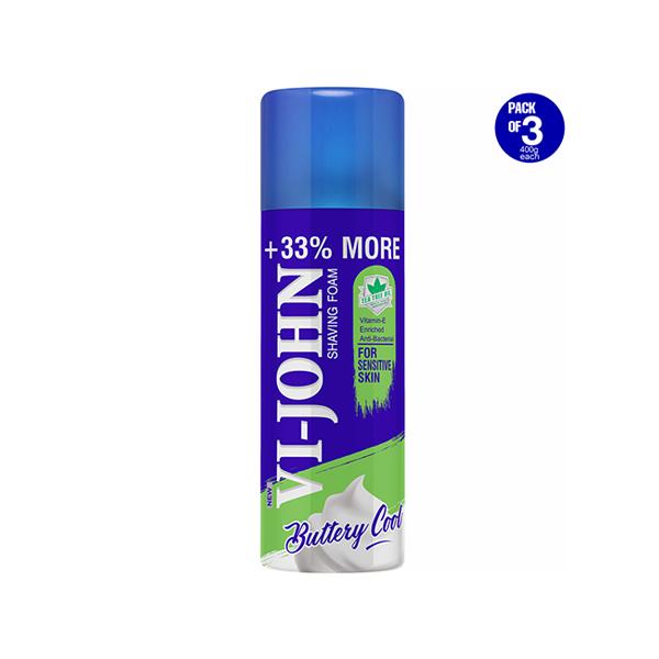 Netmeds | VI-JOHN Sensitive Skin Shaving Foam For Men 400ml 3's