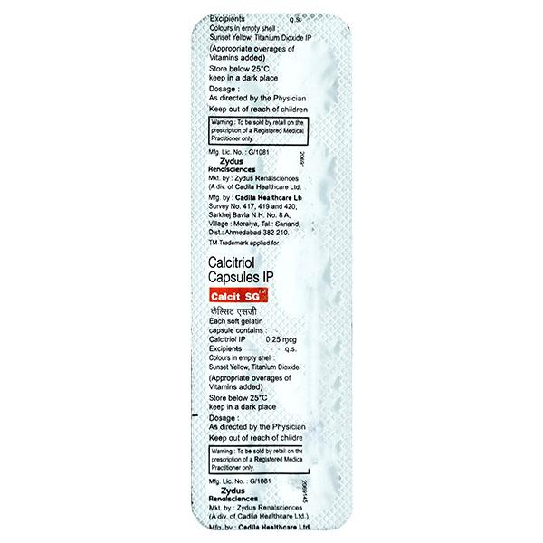 Netmeds | Calcit SG 0.25Mcg Capsule 10'S
