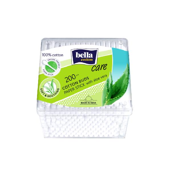 Netmeds | Bella Paper Cotton Care Buds with Aloe Extract Box 200's