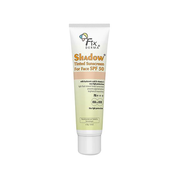 Netmeds | Fixderma Shadow Tinted Sunscreen SPF 50 with Vitamin E 30 gm
