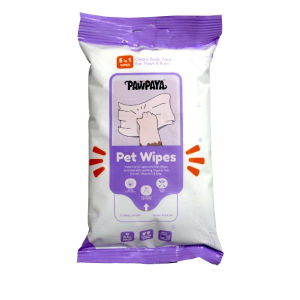Netmeds | Pawpaya Pet Wipes Pull Pack 20 x 18 cm 15's