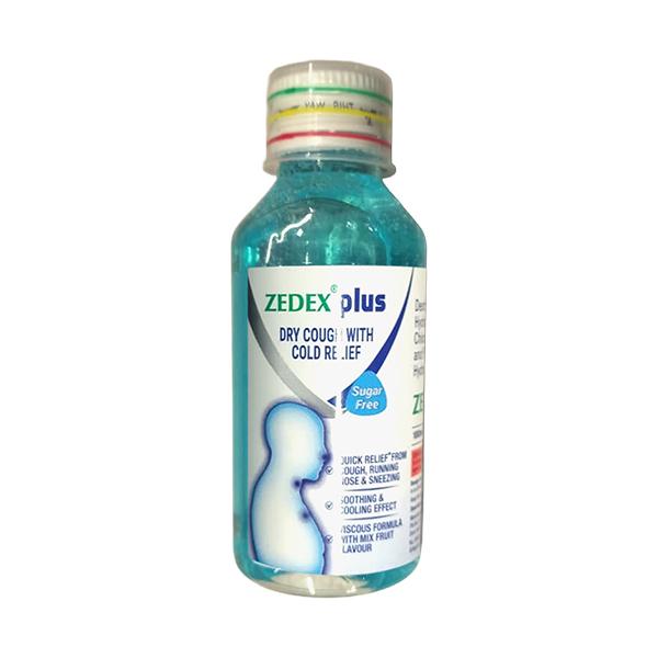 Netmeds | ZEDEX PLUS SUGAR FREE MIX FRUIT FLAVOUR COLD RELIEF Syrup 100ml